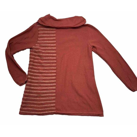 Soft Surroundings‎ Womens Sweater Size M Salmon Pink Lyrical Cowl Neck - Picture 6 of 7